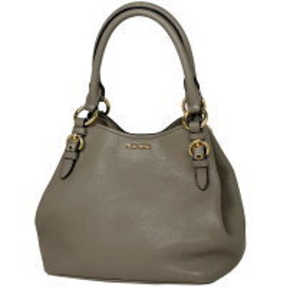 Miu Miu Logo Handbag Gray Leather